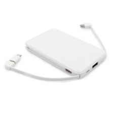 Power bank 5000 mAh ze zintegrowanymi kablami, adapter w komplecie | Presley
