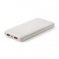 Bezprzewodowy power bank 8000 mAh ze słomy pszenicznej, ładowarka bezprzewodowa 10W